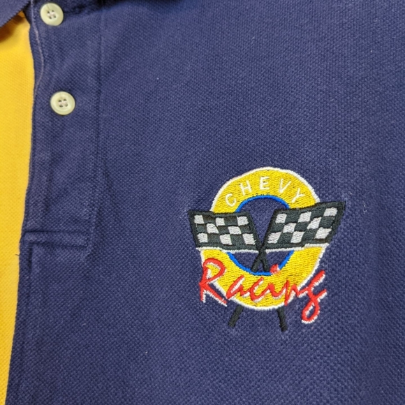Chevy Racing Blue and Yellow Vintage Polo Shirt - Picture 3 of 4